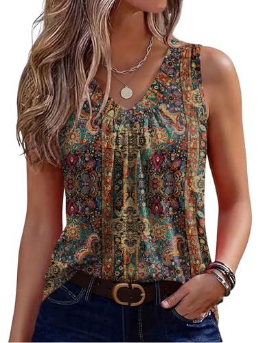 Zeagoo Womens Tank Tops Summer Sleeveless Loose Fit Tops V Neck